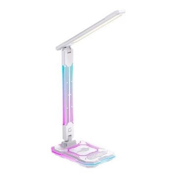 LED RGB Dimbar uppladdningsbar touch bordslampa med trådlös laddning LED/7,5W/5V 2700-5300K vit