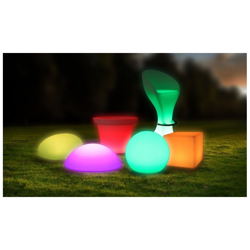 LED RGB Dimbara utomhuslampan LED/1W/5V 1000 mAh 20 cm IP67 + fjärrkontroll