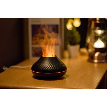 LED RGB Doftspridare med flamimitation LED/6,5W/5V 130ml svart