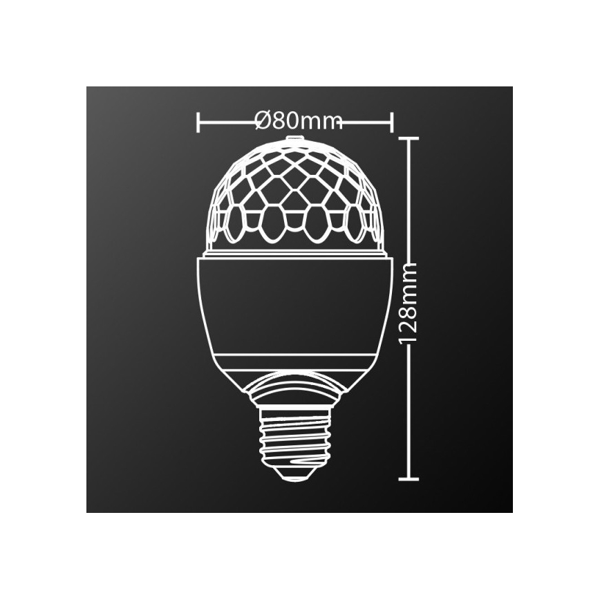 LED RGB Glödlampa DISCO A60 E27/3W/230V