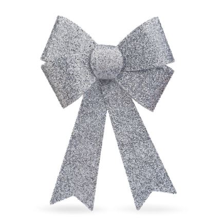 LED RGB juldekoration 11xLED/3xLR44 40x30 cm silvrig rosett