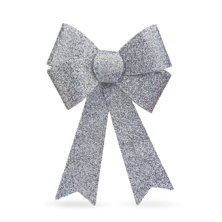 LED RGB juldekoration 11xLED/3xLR44 40x30 cm silvrig rosett