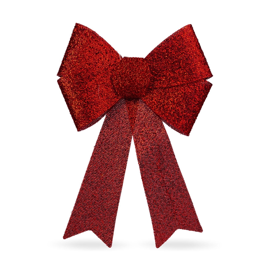 LED RGB-juldekoration med röd rosett, 11xLED/3xLR44, 40x30 cm