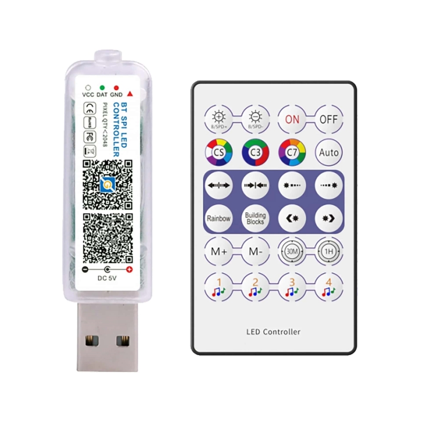 LED RGB Julkedja LED/10W/5V 10 m USB + fjärrkontroll