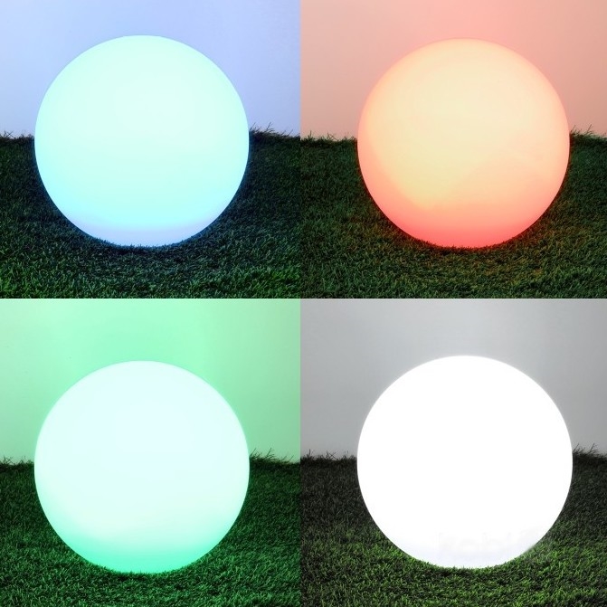 LED RGB Ljusreglerad solcell lampa GARDEN BALL LED/5W/3,7V 3000K IP54 diameter 30 cm + fjärrkontroll