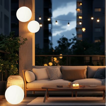 LED RGB Ljusreglerad solcell lampa GARDEN BALL LED/5W/3,7V 3000K IP54 diameter 30 cm + fjärrkontroll