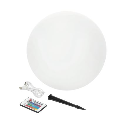 LED RGB Ljusreglerad solcell lampa GARDEN BALL LED/5W/3,7V 3000K IP54 diameter 30 cm + fjärrkontroll