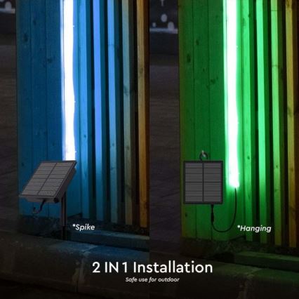 LED RGB Ljusreglerad solcell list LED/1,2W/3,7V IP67 5m + fjärrkontroll