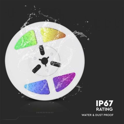 LED RGB Ljusreglerad solcell list LED/1,2W/3,7V IP67 5m + fjärrkontroll