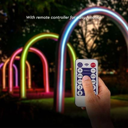 LED RGB Ljusreglerad solcell list LED/1,2W/3,7V IP67 5m + fjärrkontroll