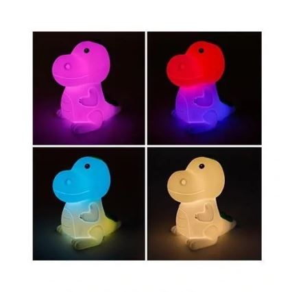 LED RGBW Ljusreglerad uppladdningsbar barns nattlampa LED/2,5W/5V 3000K 1200 mAh dinosaurie