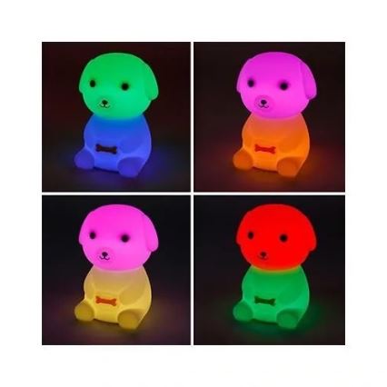 LED RGBW Ljusreglerad uppladdningsbar barns nattlampa LED/2,5W/5V 3000K 1200 mAh hund