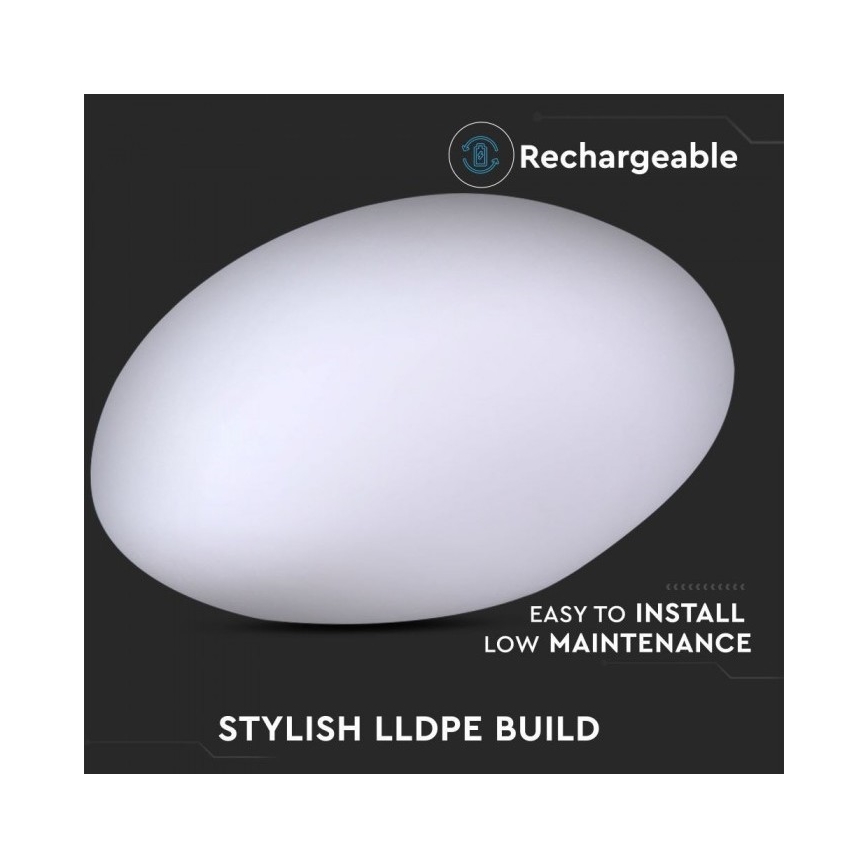 LED RGB Ljusreglerad utomhus lampa LED/1W/5V 28cm IP67 1000 mAh + fjärrkontroll