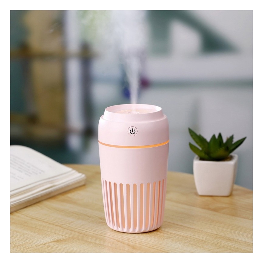 LED RGB Luftfuktare 300 ml LED/2W/5V rosa