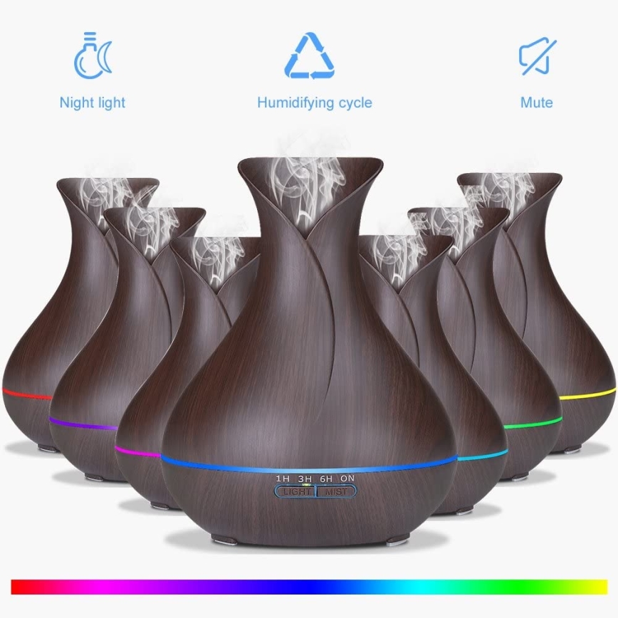 LED RGB Luftfuktare och luftjoniserare 400 ml