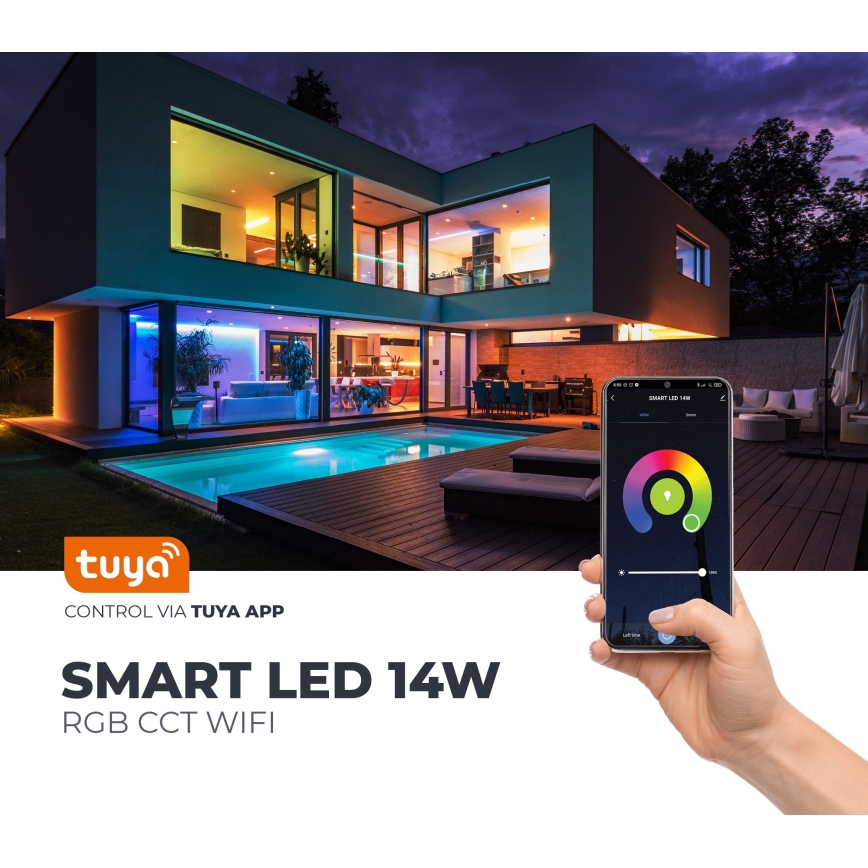 LED RGB Smart dimbar glödlampa E27/9,5W/230V 2700-6500K Wi-Fi Tuya