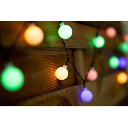 LED RGB Solcell kedja PARTY 30xLED/1,2V 400 mAh 3,9 m IP44