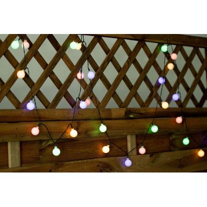 LED RGB Solcell kedja PARTY 30xLED/1,2V 400 mAh 3,9 m IP44