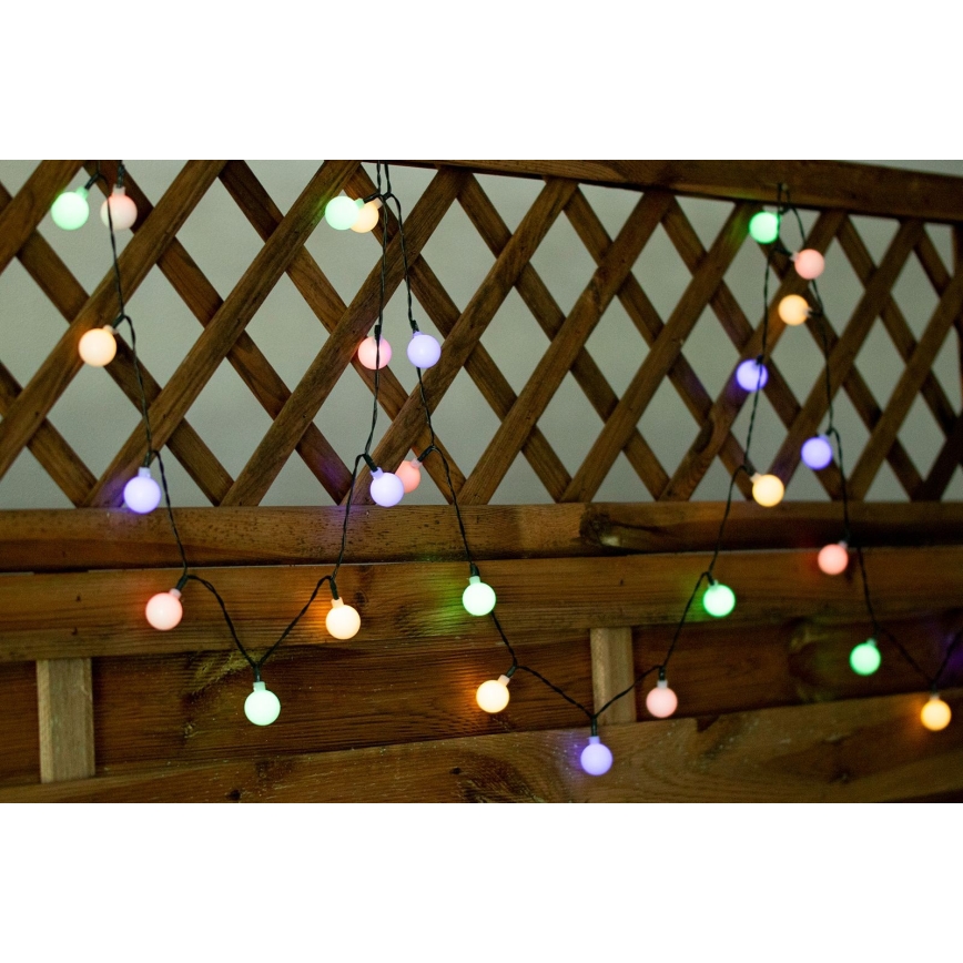 LED RGB Solcell kedja PARTY 30xLED/1,2V 400 mAh 3,9 m IP44