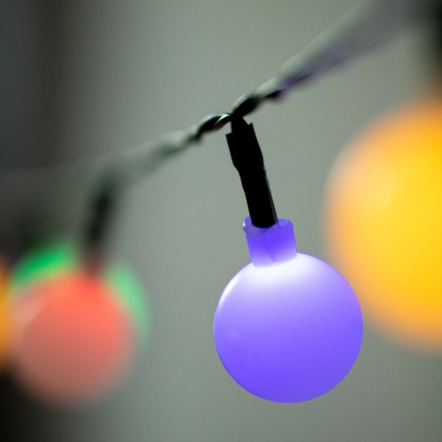 LED RGB Solcell kedja PARTY 30xLED/1,2V 400 mAh 3,9 m IP44