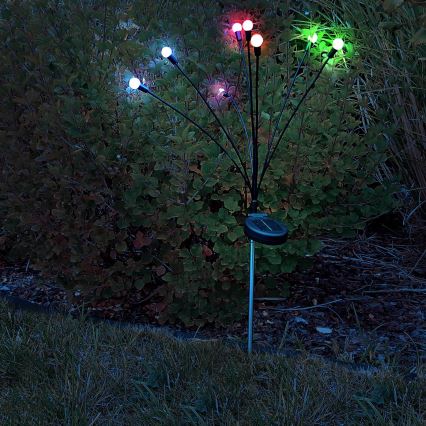 LED RGB solcellsbelysning FIORINI 8xLED/1,2V 600 mAh IP44 svart