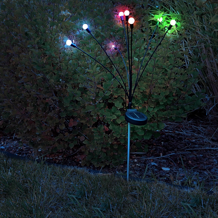 LED RGB solcellsbelysning FIORINI 8xLED/1,2V 600 mAh IP44 svart