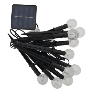 LED RGB solcellslampa 10 x LED / 1,2 V 300 mAh IP44 svart