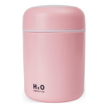 LED RGB Ultrasonisk aromdiffusor och luftfuktare LED/2W 300ml rosa