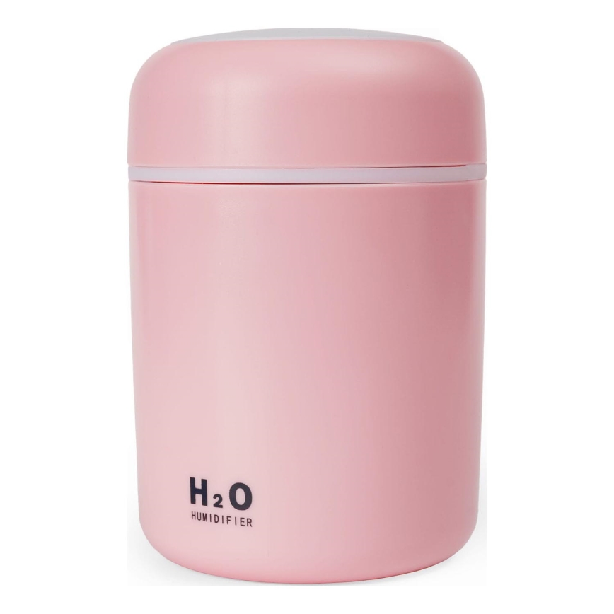 LED RGB Ultrasonisk aromdiffusor och luftfuktare LED/2W 300ml rosa