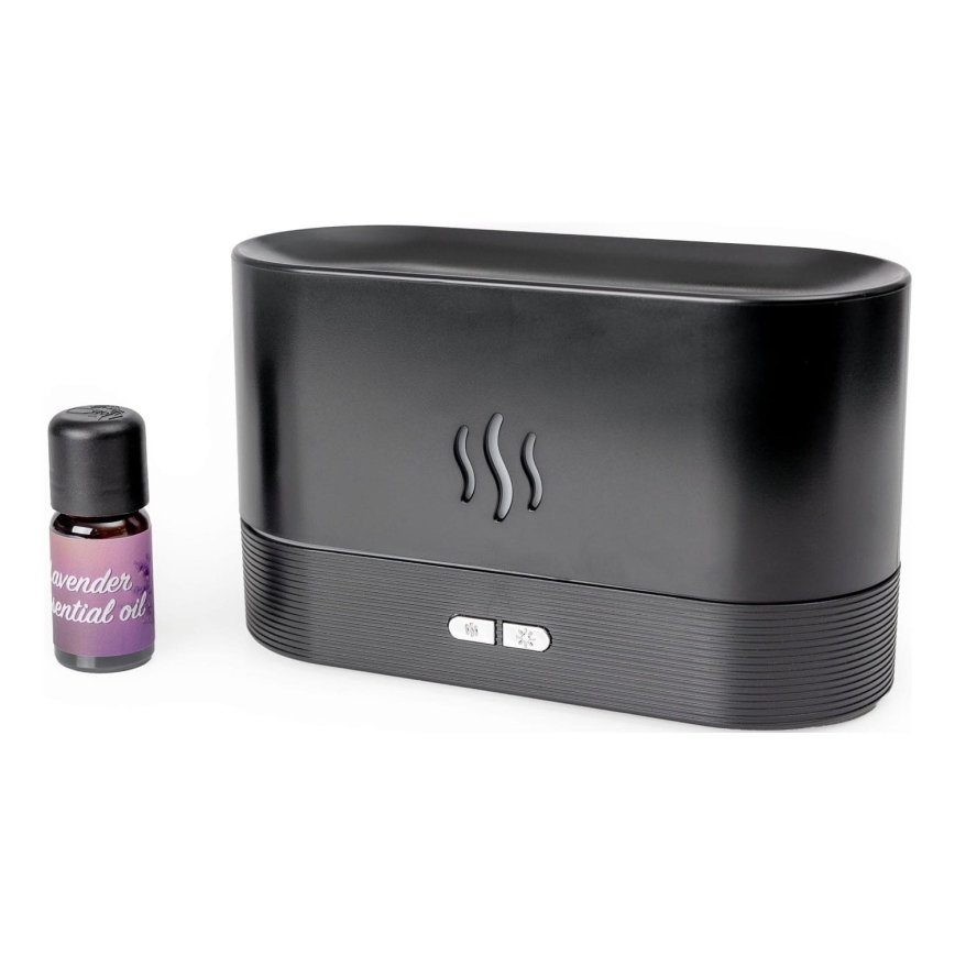LED RGB Ultrasonisk aromdiffusor och luftfuktare med bakbelysning 180ml svart