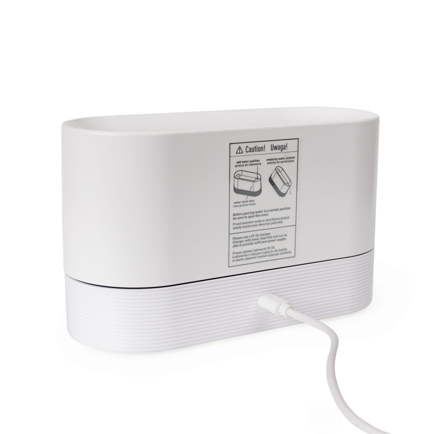 LED RGB Ultrasonisk aromdiffusor och luftfuktare med bakbelysning 180ml vit