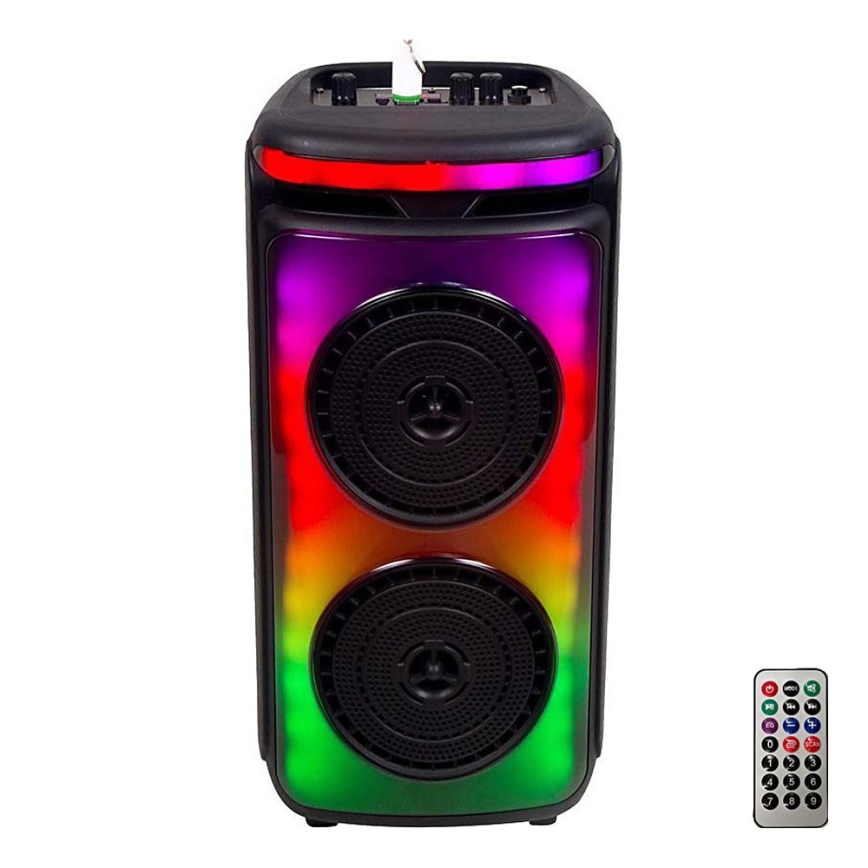 LED RGB uppladdningsbar högtalare Med en mikrofon 400W/2400 mAh + fjärrkontroll