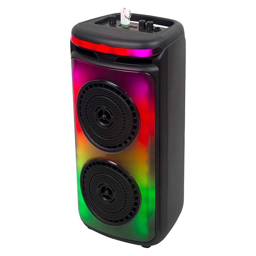 LED RGB uppladdningsbar högtalare Med en mikrofon 400W/2400 mAh + fjärrkontroll