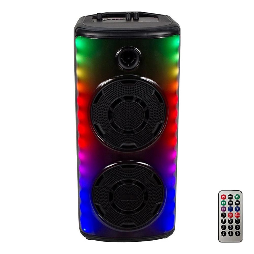 LED RGB uppladdningsbar högtalare Med en mikrofon 600W/2400 mAh + fjärrkontroll