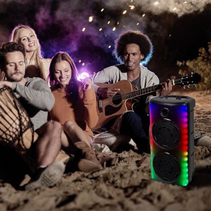 LED RGB uppladdningsbar högtalare Med en mikrofon 600W/2400 mAh + fjärrkontroll