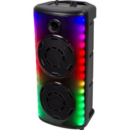 LED RGB uppladdningsbar högtalare Med en mikrofon 600W/2400 mAh + fjärrkontroll