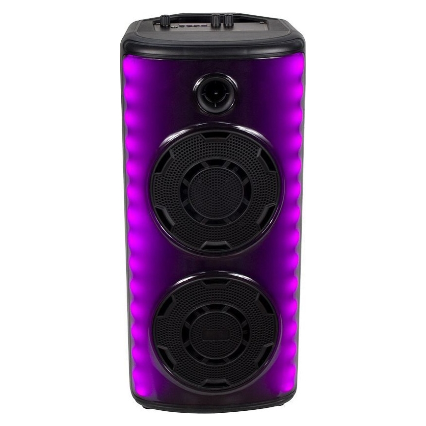 LED RGB uppladdningsbar högtalare Med en mikrofon 600W/2400 mAh + fjärrkontroll