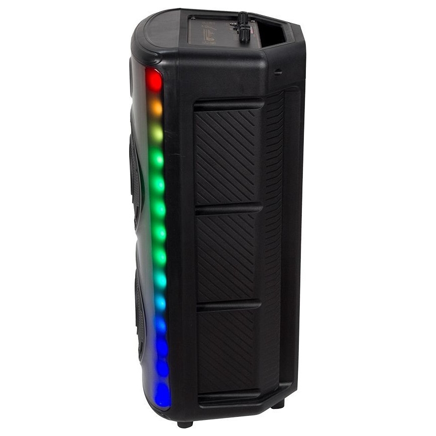 LED RGB Laddningsbar högtalare med mikrofon 600W/2400 mAh + fjärrkontroll