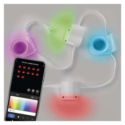 LED RGBIC+CCT Dekorativ slinga med spotlight GoSmart - förlängning 4xLED/7W/230V 85 cm Wi-Fi Tuya
