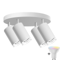 LED RGBW Dimbar Badramp Lampa TURYN 4xGU10/6,5W/230V 2700-6500K Wi-Fi IP44 Vit