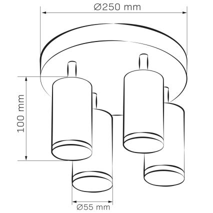 LED RGBW Dimbar Badramp Lampa TURYN 4xGU10/6,5W/230V 2700-6500K Wi-Fi IP44 Vit