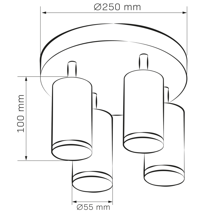 LED RGBW Dimbar Badramp Lampa TURYN 4xGU10/6,5W/230V 2700-6500K Wi-Fi IP44 Vit