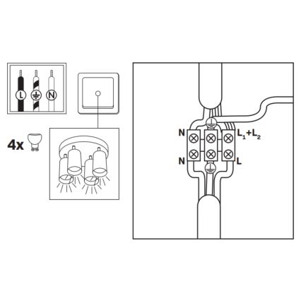 LED RGBW Dimbar Badramp Lampa TURYN 4xGU10/6,5W/230V 2700-6500K Wi-Fi IP44 Vit
