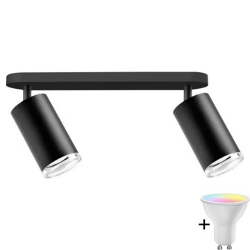 LED RGBW Dimbar Badrampor TURYN 2xGU10/6,5W/230V 2700-6500K Wi-Fi IP44 svart
