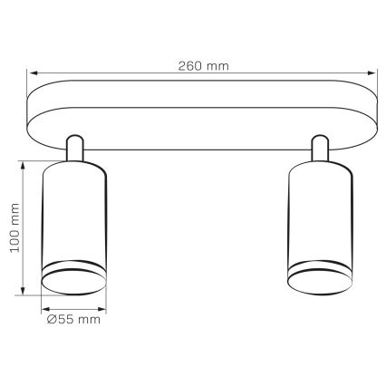 LED RGBW Dimbar Badrampor TURYN 2xGU10/6,5W/230V 2700-6500K Wi-Fi IP44 svart