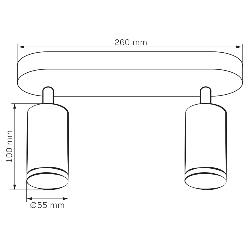 LED RGBW Dimbar Badrampor TURYN 2xGU10/6,5W/230V 2700-6500K Wi-Fi IP44 svart