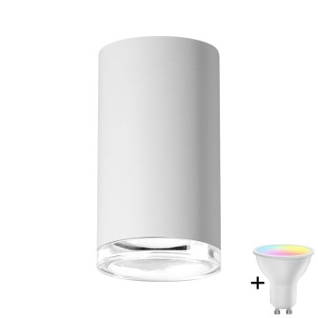 LED RGBW dimbar badrums-spotlight TURYN 1xGU10/6,5W/230V 2700-6500K Wi-Fi IP44 vit
