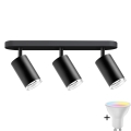 LED RGBW Dimbar badrumsspot TURYN 3xGU10/6,5W/230V 2700-6500K Wi-Fi IP44 svart