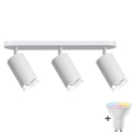 LED RGBW Dimbar badrumsspot TURYN 3xGU10/6,5W/230V 2700-6500K Wi-Fi IP44 vit