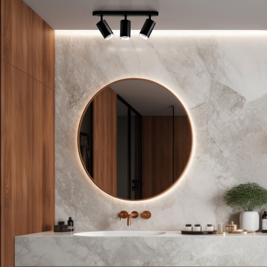 LED RGBW dimbar badrumsspotlight TURYN 3xGU10/6,5W/230V 2700-6500K Wi-Fi IP44 svart